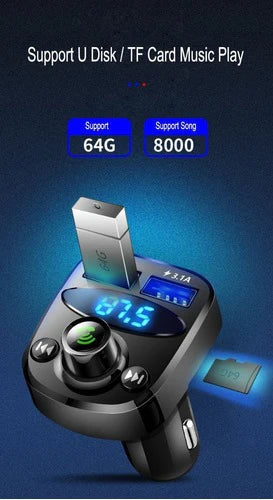 Adaptador De Radio Bluetooth Para Coche Transmisor Fm Blueto