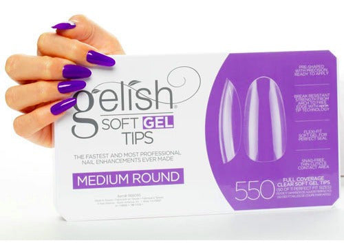 Tips Medium Round Soft Gel Caja 550 Piezas By Gelish