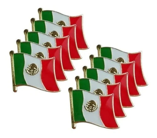 10 Pin Mexico Insignia Bandera Mexicana Fiesta Patria Escudo