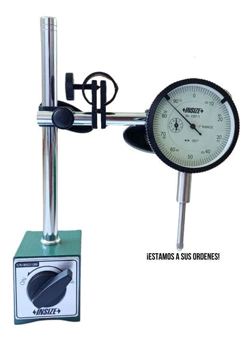 Base Magnética 60kg Y Reloj Indicador De Caratula 0-1 Insize