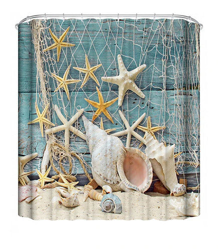 Cortina De Ducha Impermeable Diseño De Estrellas De Mar