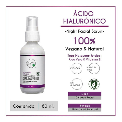 Suero Facial Con Acido Hialurónico, Aloe Vera, Vitamina E