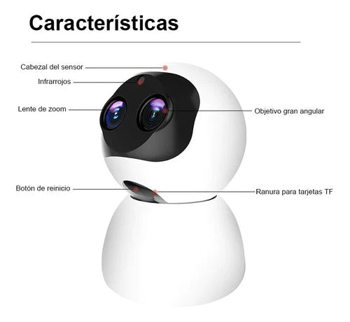 Cámara De Vigilancia Ai Smart Zoom/visión Nocturna/wifi/360°