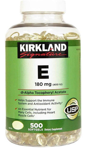 Vitamina E Premium Kirkland 180 Mg 400iu Importada 500 Cap