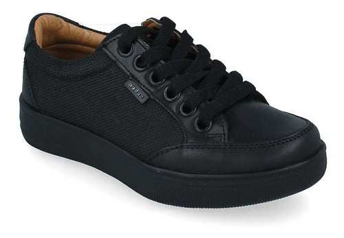 Zapato Escolar Audaz Negro De Piel Talla (22.0-26.0).