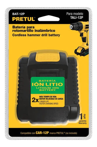 Bateria Ión Litio, 12 V Taladro Tali-12p, Pretul 29968