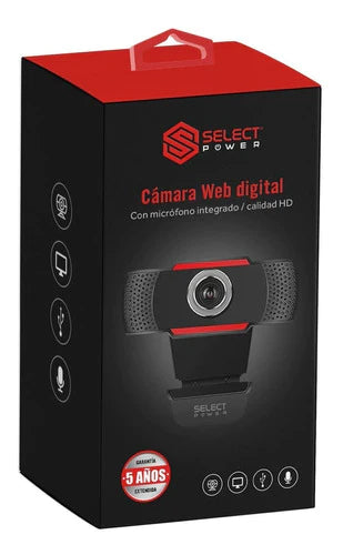 Webcam Con Micrófono Integrado Select Power Hd 720p Usb