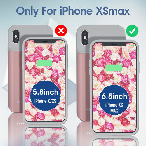 Carcasa Con Carga De Batería Para iPhone XS Max, Rosa