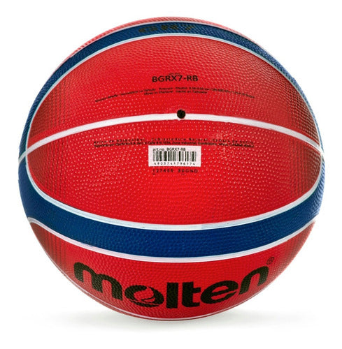 Balon De Basquetbol Molten Gr7 Rojo / Azul - Hule No. 7