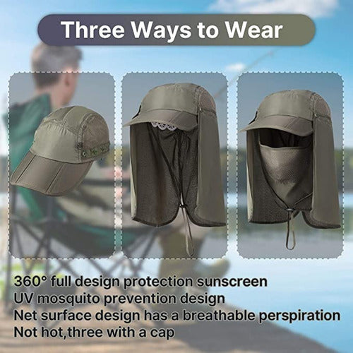 1 Sombrero Para El Sol Con Proteccion Para Cuello Y Cara
