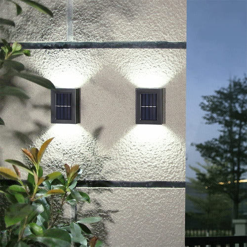 8 Pzas Jardín Exterior Impermeable Solar Lámpara De Pared