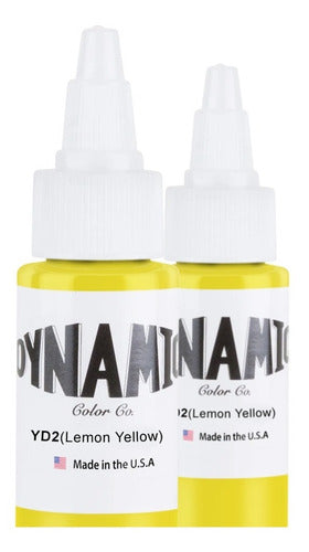 Tinta De Tatuaje Dynamic Ink Lemon Yellow 8 Oz Original Usa