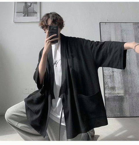 Chamarras De Hombre Kimono Chaqueta Cárdigan Retro