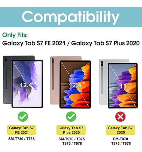 Funda Para Galaxy Tab S7 Fe 2021 De 12.4  Sm-t730 Sm-t736