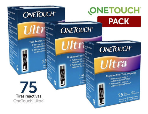 Onetouch Ultra Paquete 75 Tiras Reactivas Para Glucómetro