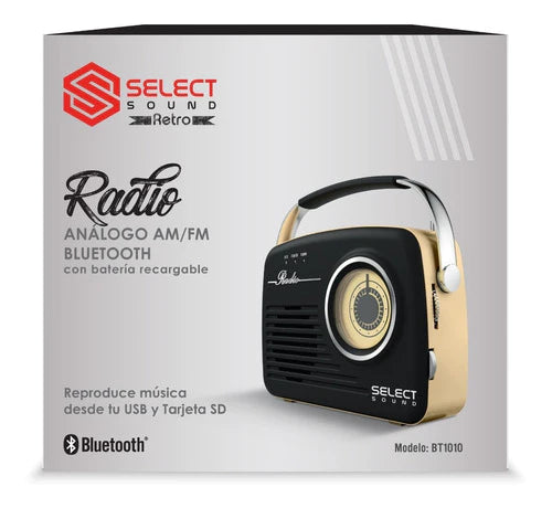 Paq. Radios Vintage Select Sound Análogo Bluetooth Am/fm
