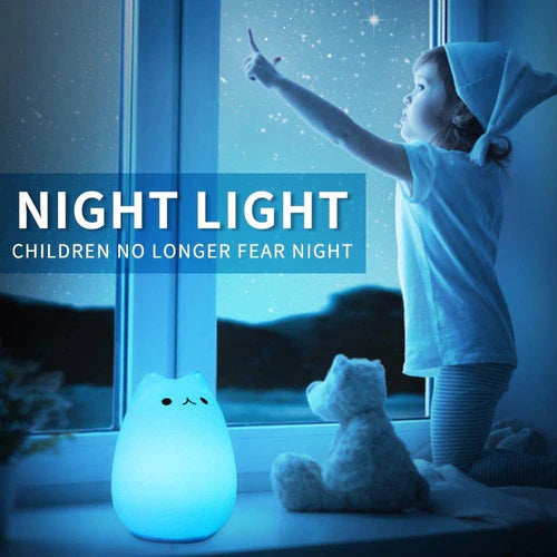 Lámpara De Noche Led Portátil De Silicona Con Diseño De Gato