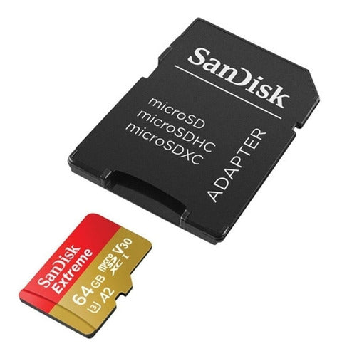 Memoria Micro Sd 64gb Sandisk Extreme Graba 4k Drone Go Pro
