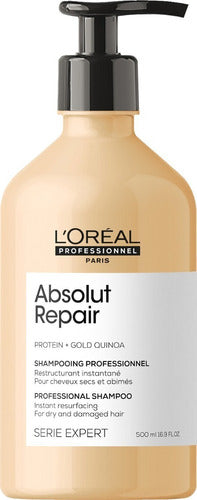 Loreal Shampoo Absolut Repair Protein + Gold Quinoa 500 Ml