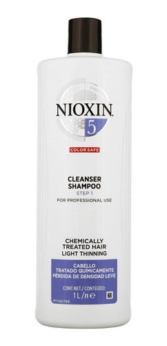 Shampoo 5 Nioxin Color Safe Cabello Con Perdida Densidad 1l