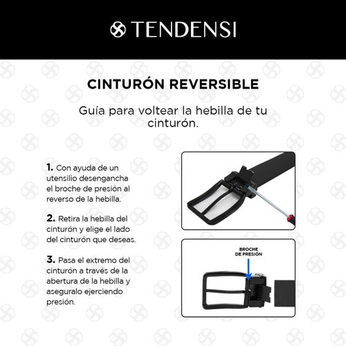 Cinturón Formal De Cuero Para Hombre - Reversible Negro/café