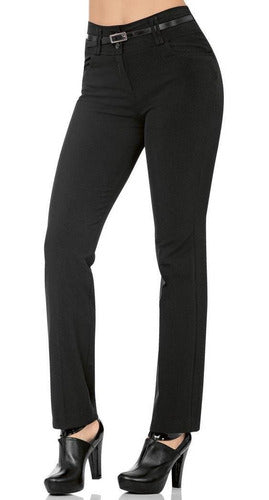 Pantalon De Vestir Barbary Mujer Negro Spandex 821 B38