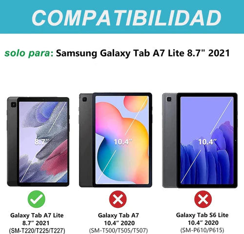 Funda Para Galaxy Tab A7 Lite 8.7 2021 T220 T225 T227, Negro