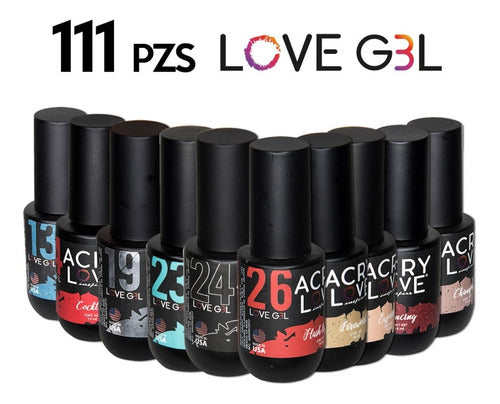 Acry Love Gel  Paquete De 109 Colores Mas Base Y Top 111 Pz