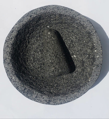 Molcajete Artesanal Piedra Volcánica  22 Cm