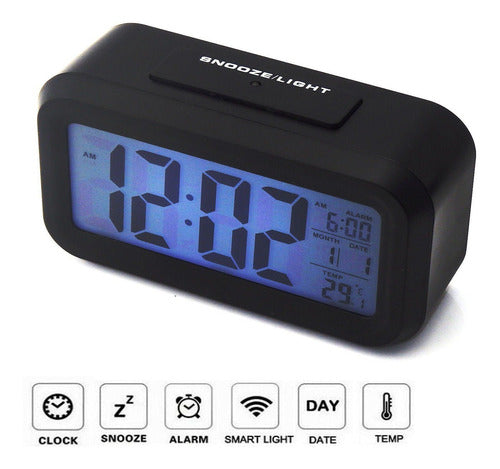 Reloj Despertador Digital Lcd Con Retroiluminación Led