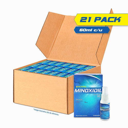 Minoxidil 5% - 21 Pack Tratamiento Crecimiento Cabello Barba