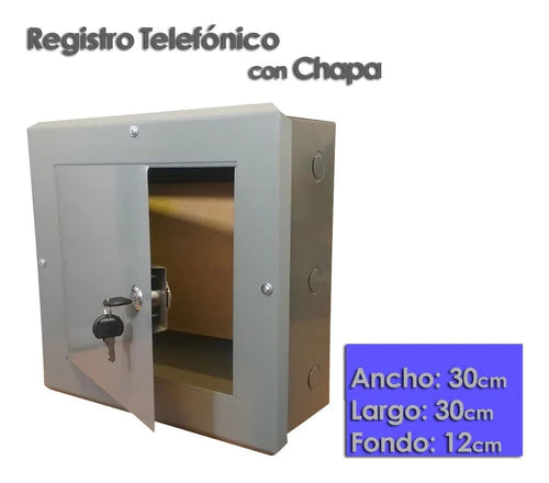 Registro Telefónico Alarma 30x30x12cm Caja Metálica Chapa