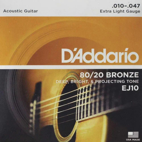 2 Juegos De Cuerdas Bronce  Guitarra Acústica Daddario Ej-10
