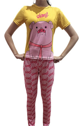 Pijama Para Dama Juvenil Cerdito Pato Gravity Falls