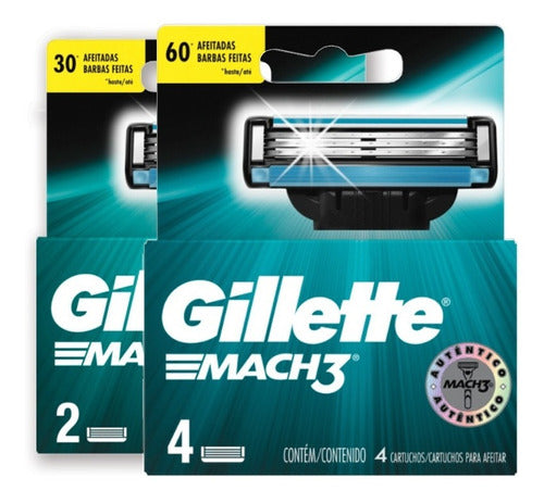 Cartuchos Para Afeitar Gillette Mach3, 6 Unidades