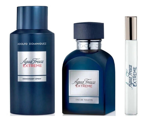 Set Perfume Agua Fresca Extreme Adolfo Dominguez Edt 120 Ml