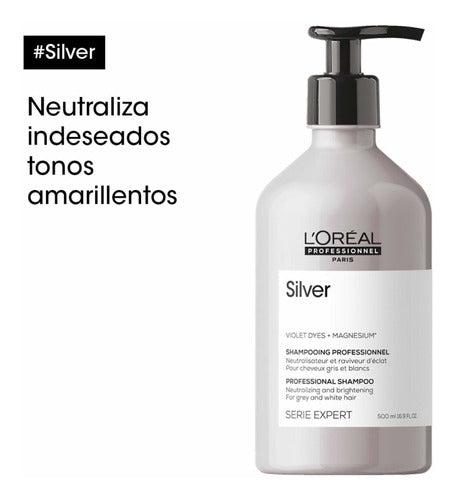 Shampoo Silver 500ml L'oreal Serie Expert 2 Piezas