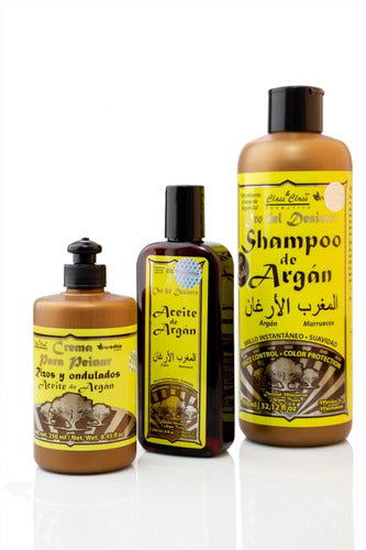 Kit Crecimiento Cuidado Cabello Shampoo Crema Aceite Argan