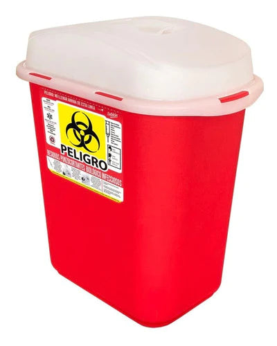 2 Pack Contenedor Para Residuos Punzocortantes Rpbi 13l Rojo