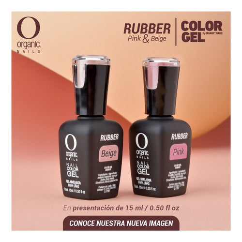 Rubber Pink Y Rubber Beige Organic Nails