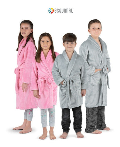 Bata Infantil Pijama Velvet Térmica Esquimal