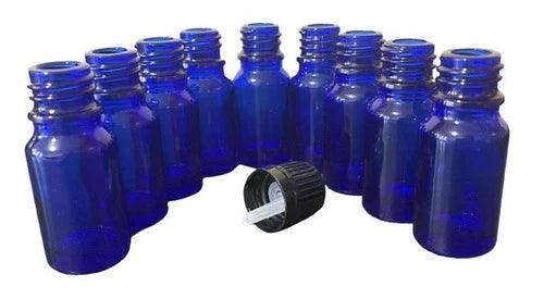 50 Frasco Botella Gotero Vidrio Cobalto 10ml Envase