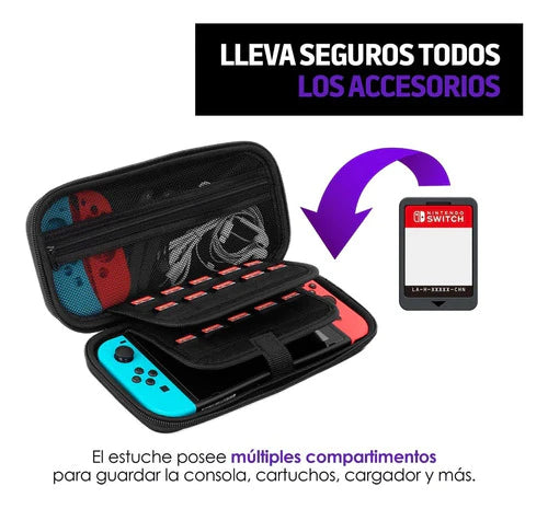 Funda Nintendo Switch Mica Y Protectores 4 Acces. Redlemon