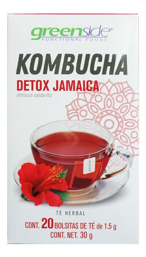 (3 Pzas) Te Kombucha D-tox Hibiscus (jamaica) Greenside