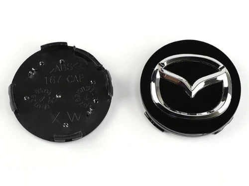 4 Tapas Centro De Rin Para Mazda 57 Mm Color Negro