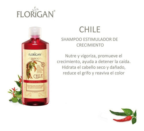 Shampoo Estimulador Crecimiento Chile Clasico 1lt. Florigan