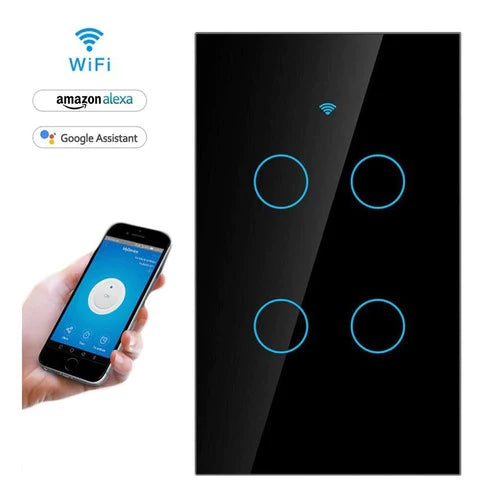 Apagador Inteligente Touch Wifi De 4 Botones Tipo Sonoff