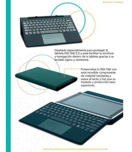 Funda Protectora Tablet Techpad Risitab C/teclado Y Touchpad