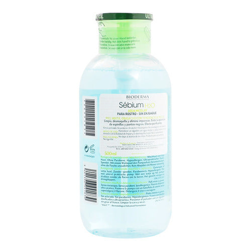 Agua Micelar Bioderma Sébium H2o Para Piel Mixta Y Grasa 500 ml