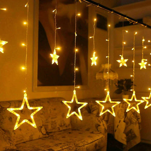 Serie De Luces Navideñas Cascada Estrellas 120 Leds